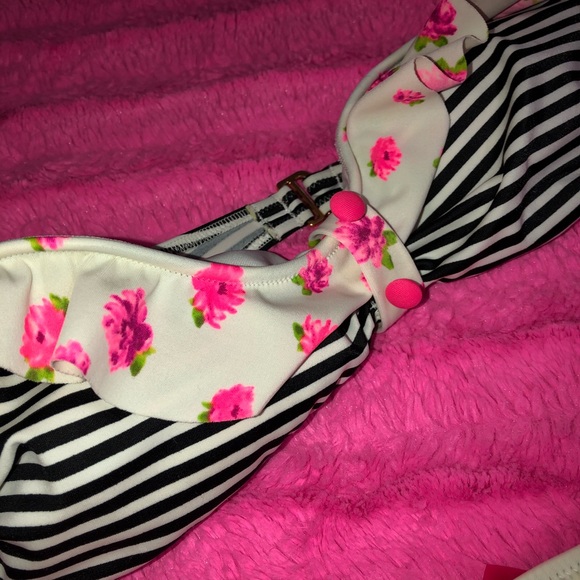 Victoria’s Secret striped pink floral bikini M - Picture 2 of 5